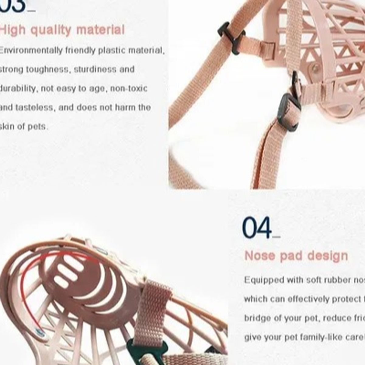 GENERICO - BOSAL BOZAL PERRO GRANDE MEDIANO PEQUEÑO ENTRENAMIENTO CREMA