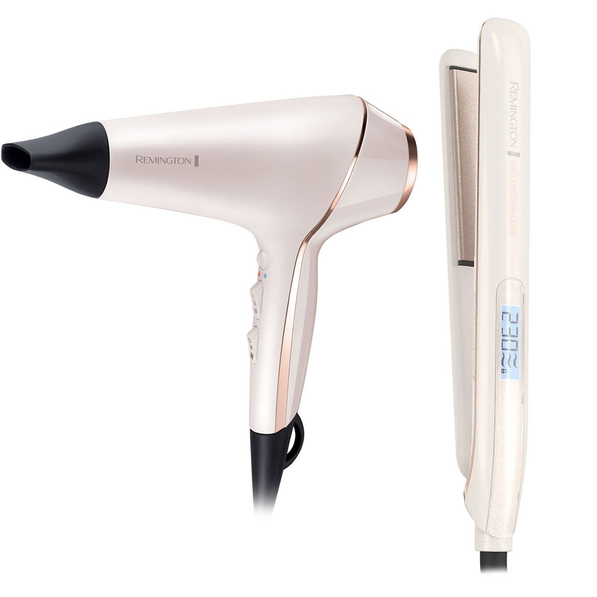 REMINGTON - Combo Remington Plancha y Secador Protherma Luxe