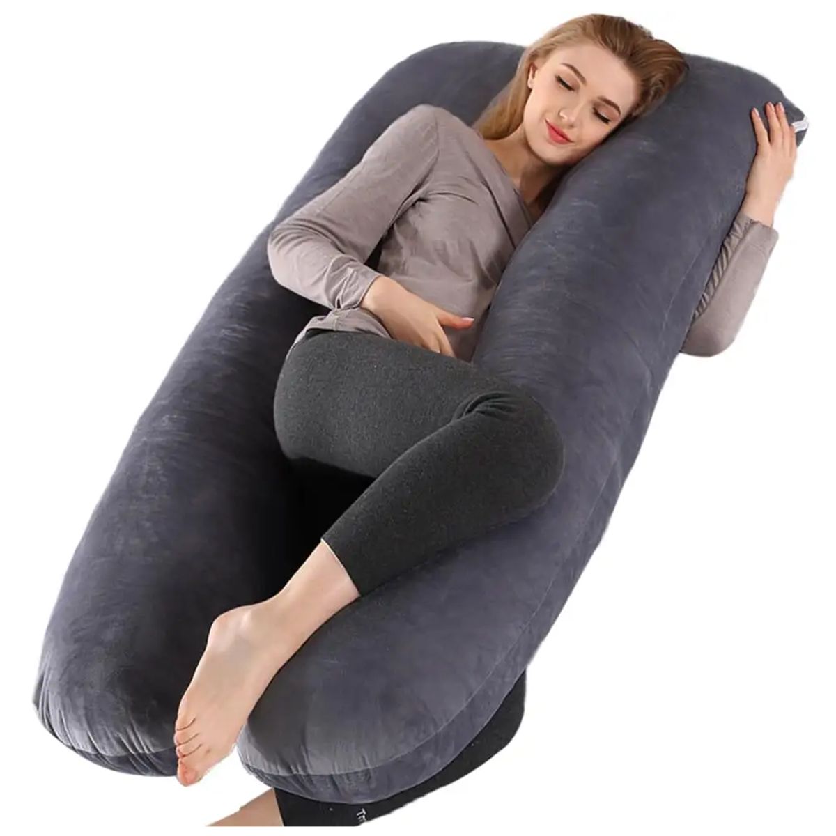 GENERICO - Almohada Embarazo Cuerpo Entero Antidolores Color Negro