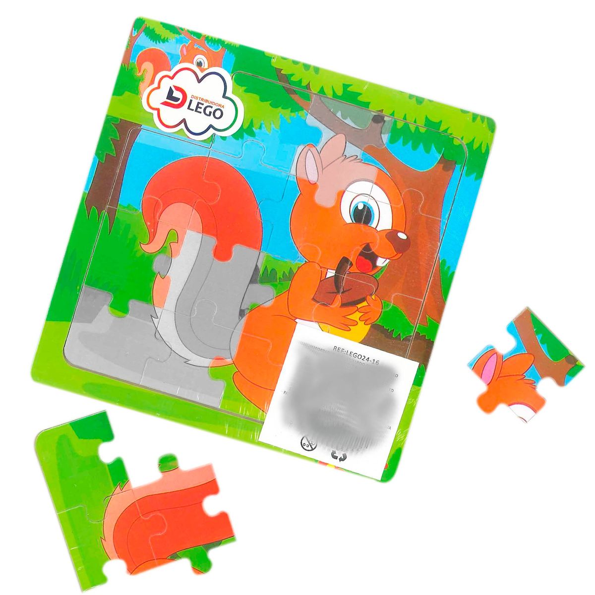 GENERICO - Super Rompecabezas Madera De Ardilla X 15 Piezas Para Niños