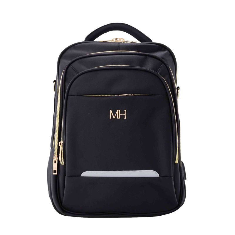 MARIO HERNANDEZ - Morral 3 cremalleras compacto negro oro Indianapolis