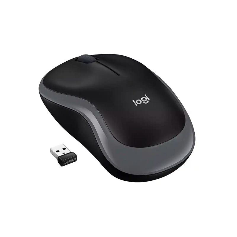 LOGITECH - Mouse inalámbrico Logitech M185 color negro con gris