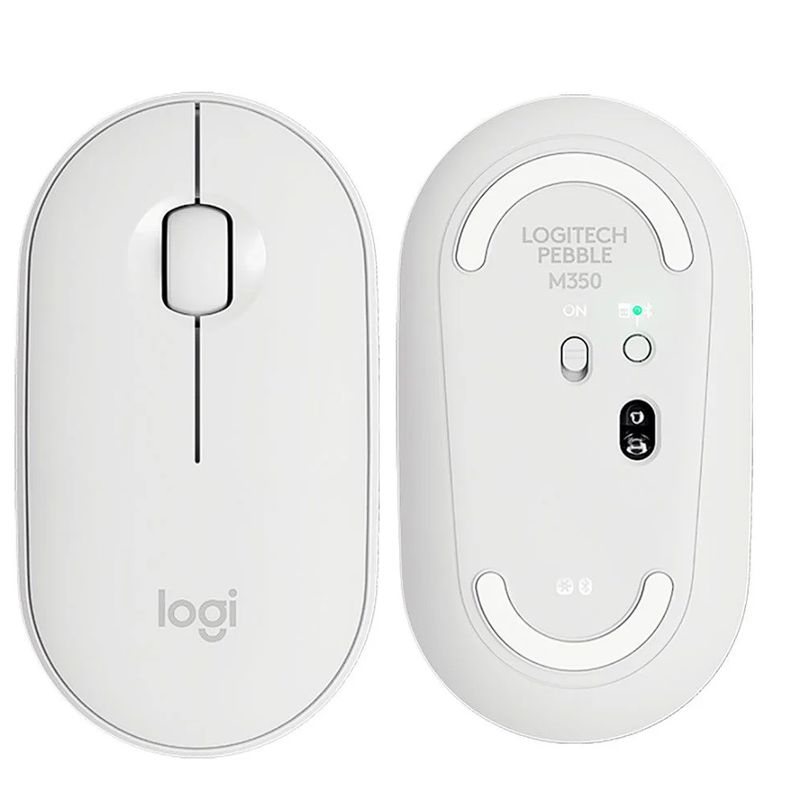 LOGITECH - MOUSE LOGITECH PEBBLE M350  BLUETOOTH  BLANCO TECNOLOGIA SILENT TOUCH