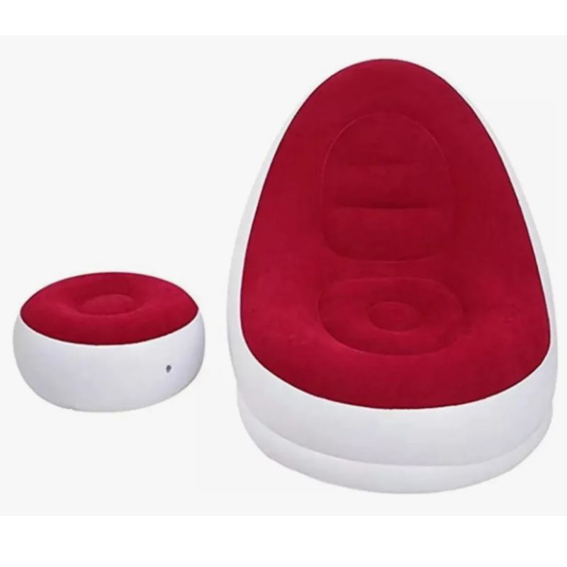 GENERICO - Sillón Relax Inflable Con Reposapiés comodidad Total Rojo