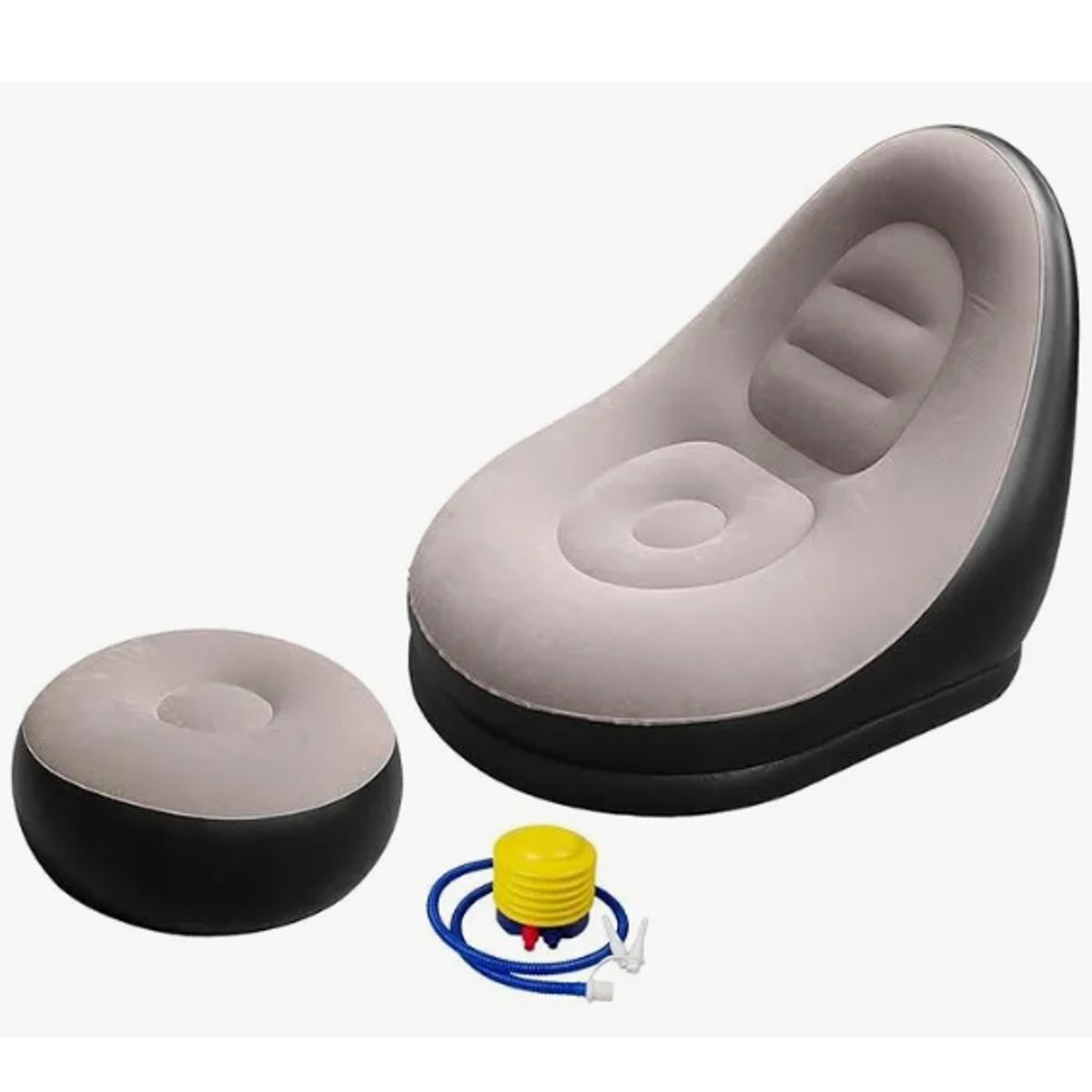 GENERICO - Sillón Relax Inflable Con Reposapiés comodidad Total Blanco