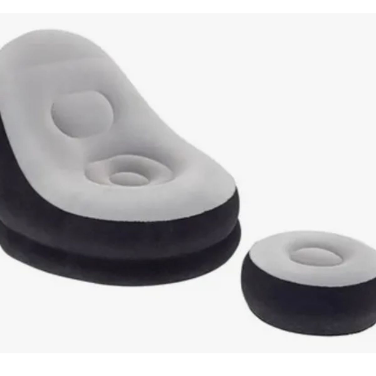 GENERICO - Sillón Relax Inflable Con Reposapiés comodidad Total Blanco