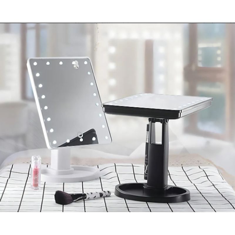 GENERICO - Led Mirror Espejo Cuadrado De Maquillaje , 16 Focos - Blanco