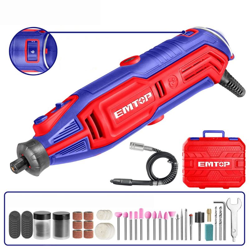  - Mototool 130w/120v V/variable + 129 Accesorios Super Emtop
