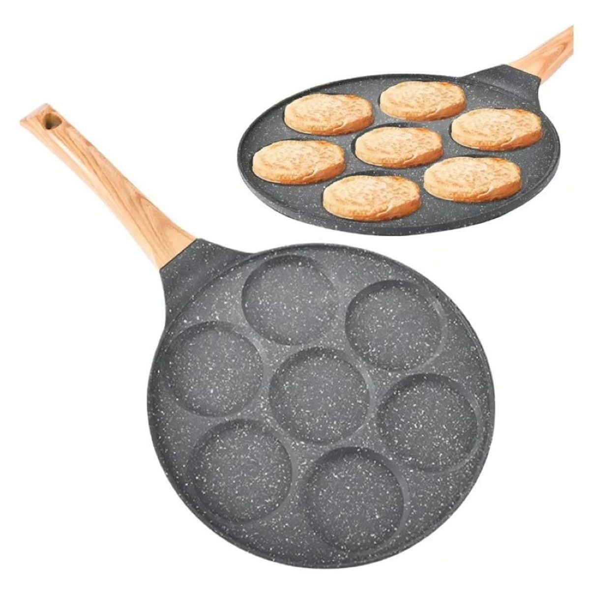 ZHOPI CO - Sarten Antiadherente 7 Puestos Para Huevos Arepas Pancakes