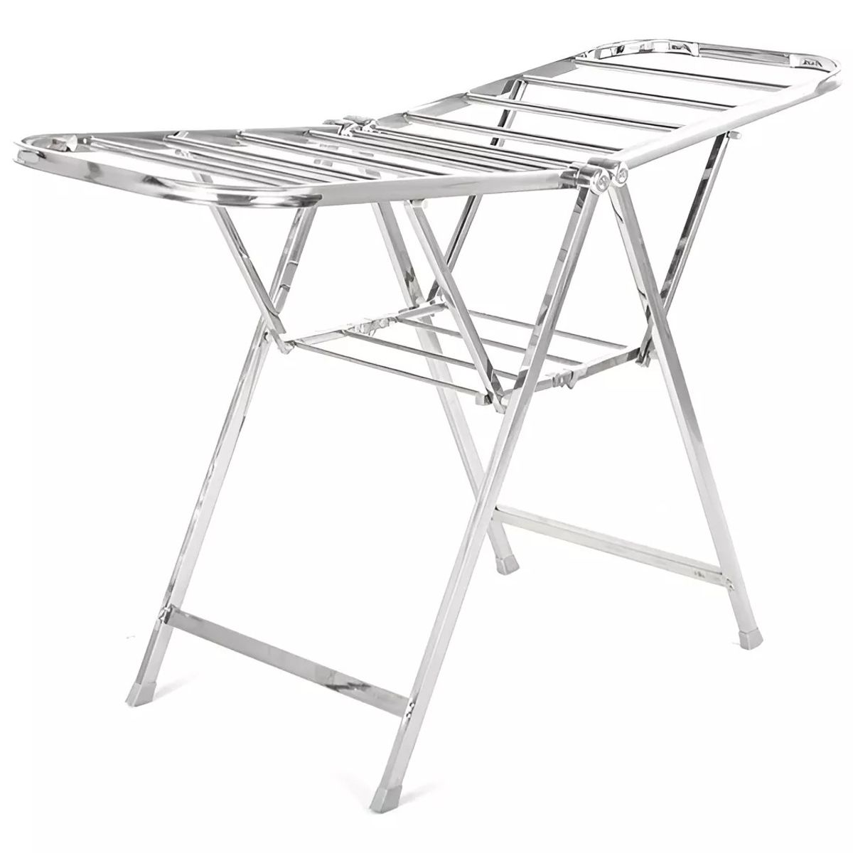 KIDSHOP - Tendedero De Ropa Plegable De Piso En Acero Inoxidable