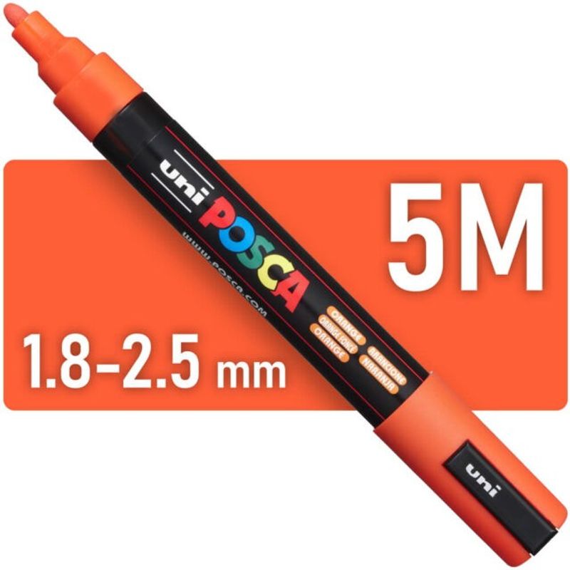 KORES - Marcador Uni Posca Pc-5m Pintura Acrilica Naranja