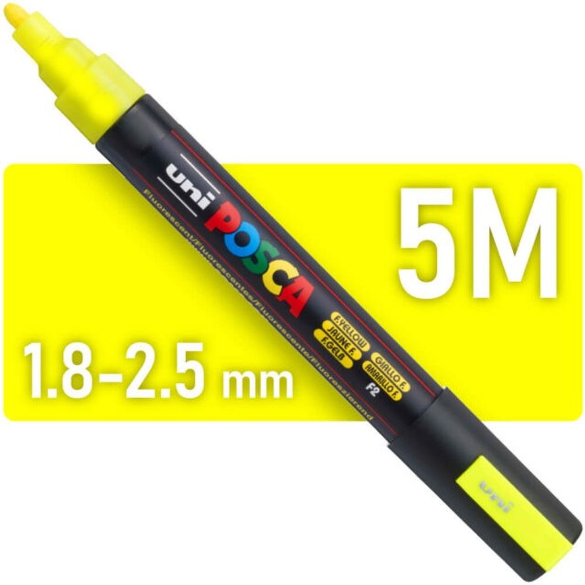 KORES - Marcador Uni Posca Pc-5m Pintura Acrilica Amarillo Fl