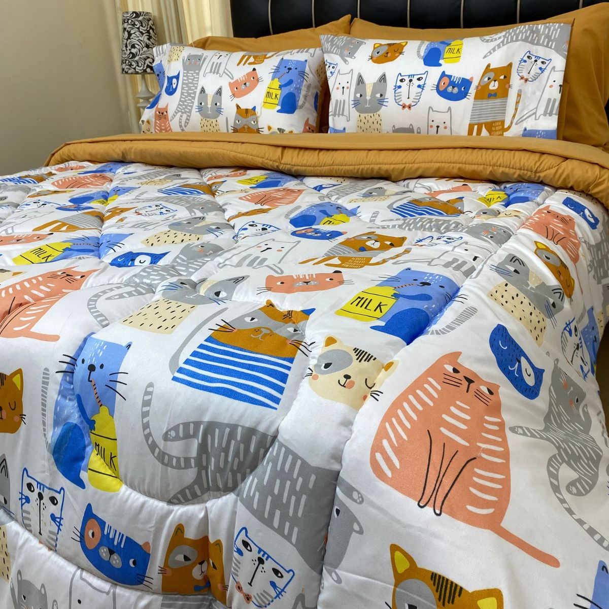 KARYTEX - Plumon Gatos Cama Sencilla Suave y Cálido