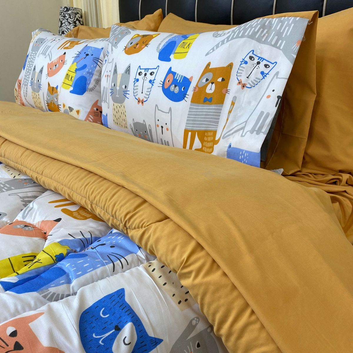 KARYTEX - Plumon Gatos Cama Sencilla Suave y Cálido