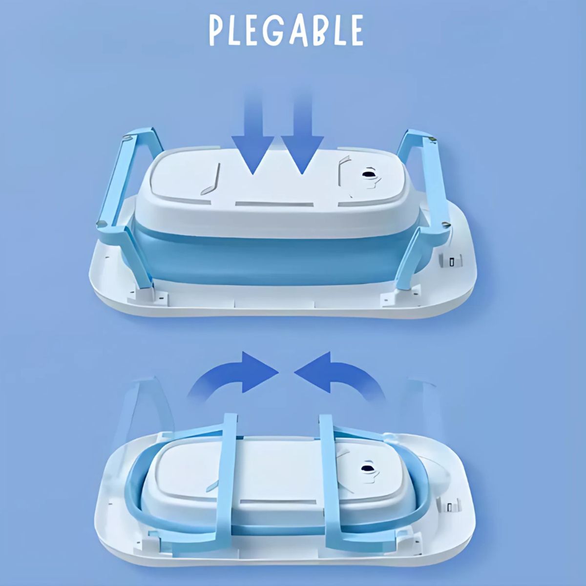 GENERICO - Tina Bañera Plegable Con Termómetro Y Cojín Bebe En Silicona