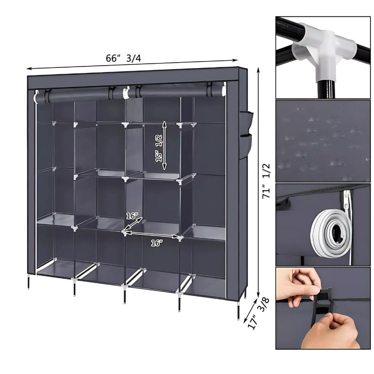 GENERICO - Closet Ropero De 4 Módulos Armario Armable