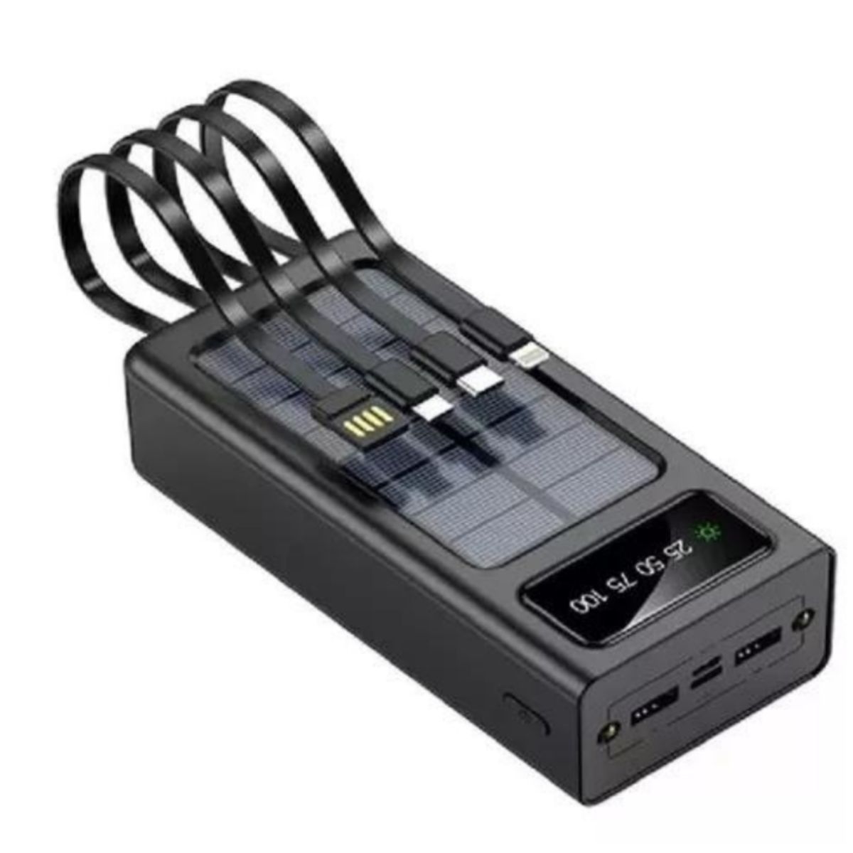 GENERICO - POWER BANK 4 EN 1 CON CARGA SOLAR DE 10.000 mAh