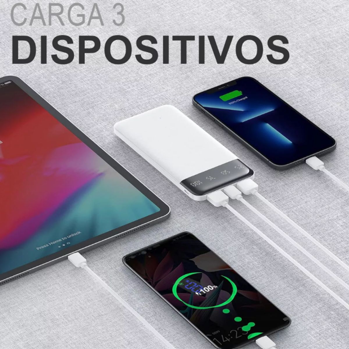 GENERICO - POWER BANK 3 EN 1 CON DE 10.000 mAh