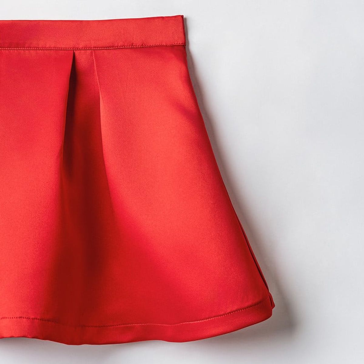 QTORSE - Falda para Niña Satinada Roja