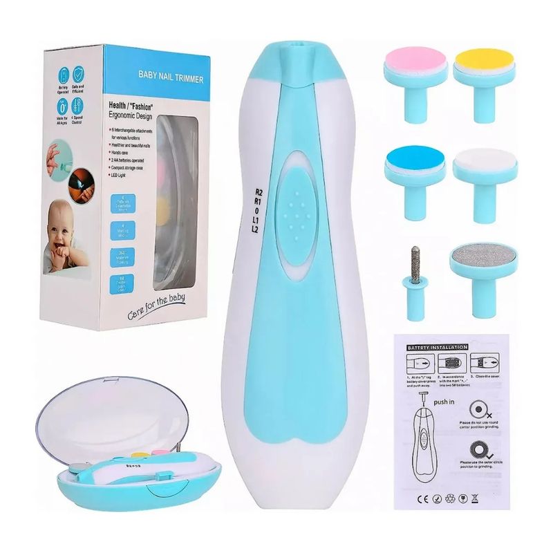 GENERICO - Lima Cortauñas Electrico Para Bebés Niños Color Azul