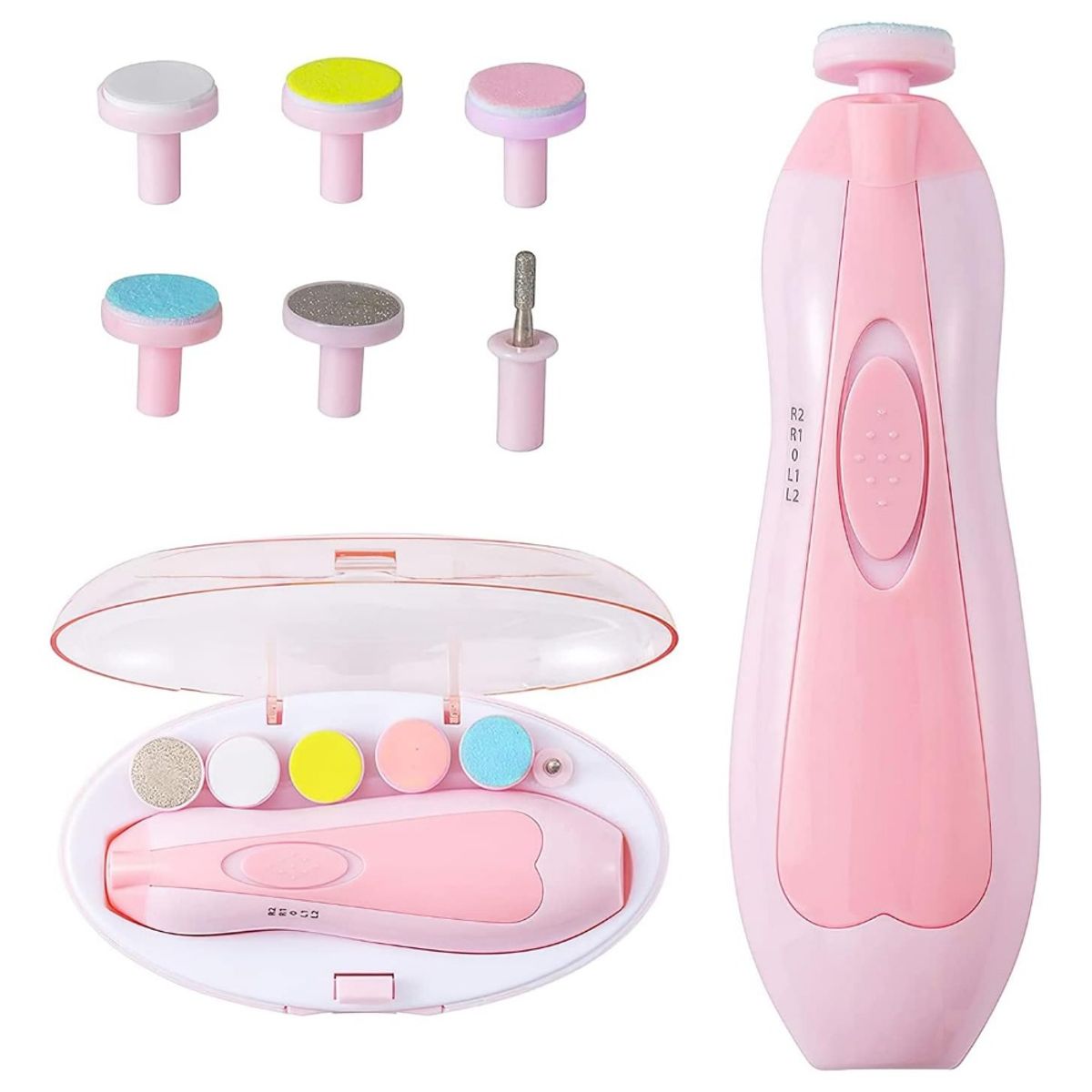 GENERICO - Lima Cortauñas Electrico Para Bebés Niños Color Rosado