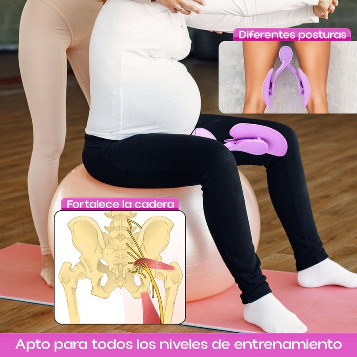 STYLE STARS - Entrenador de Cadera Ejercitador de Pelvis Muslos y Cola Morado