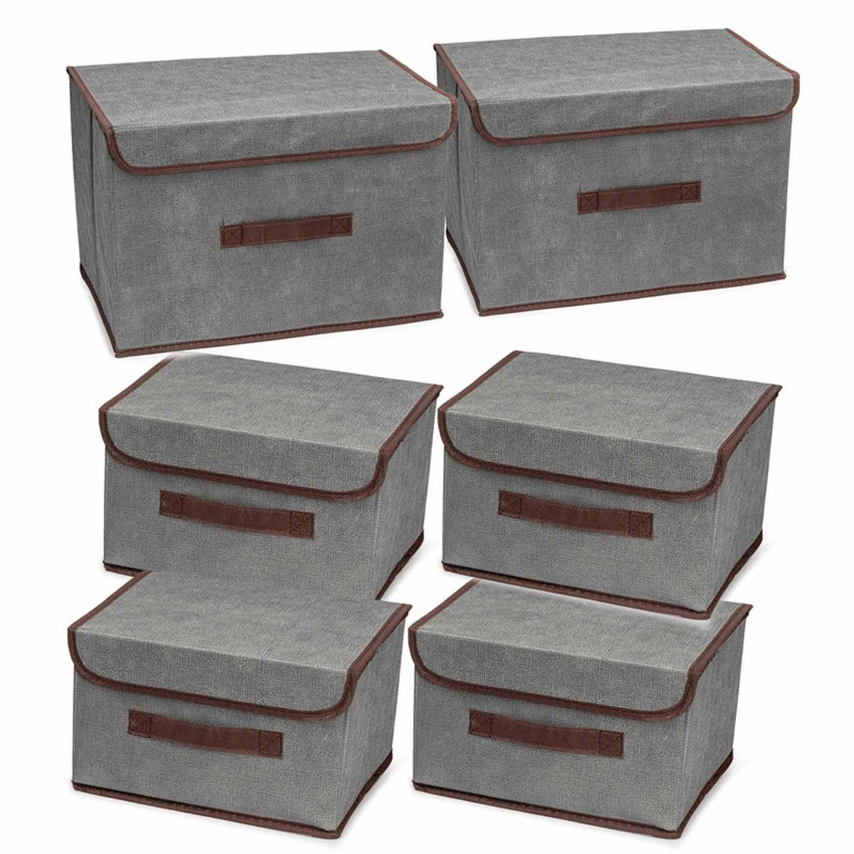 ENERGY PLUS - Set x6 Cajas Organizadoras Ropa Plegables con Tapa y Manijas