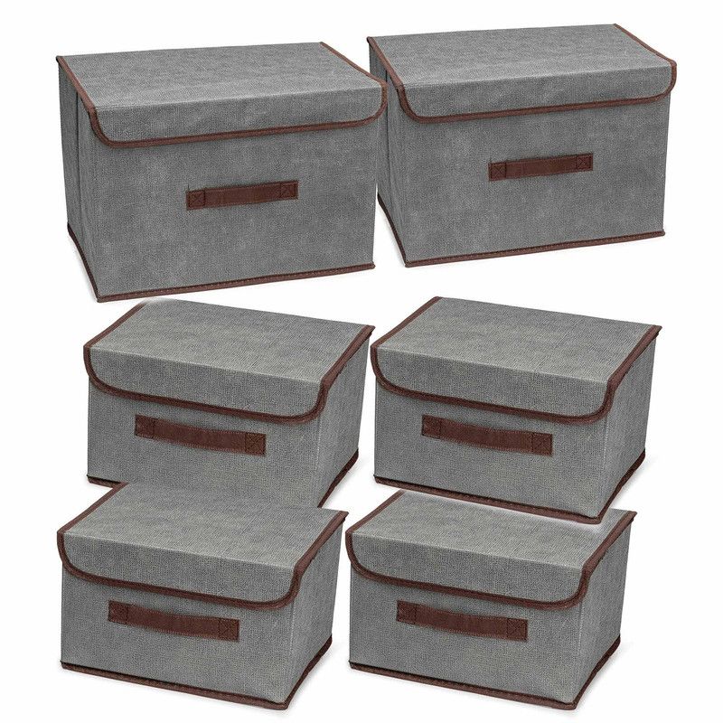ENERGY PLUS - Set x6 Cajas Organizadoras Ropa Plegables con Tapa y Manijas
