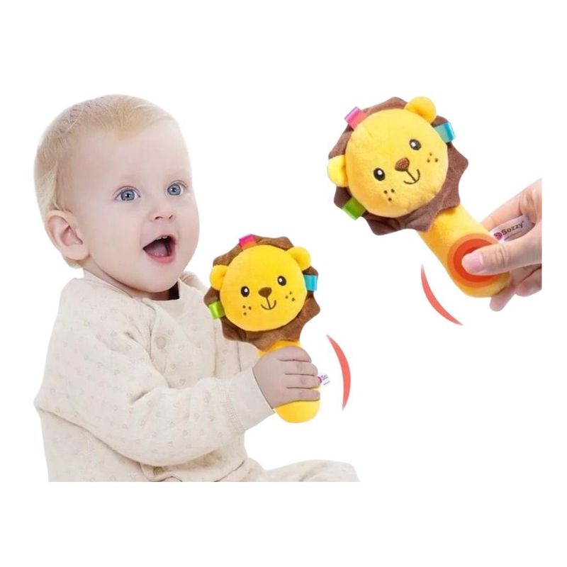 GENERICO - Sonajero Estimulación Sensorial Tipo Maraca Con Rechinador