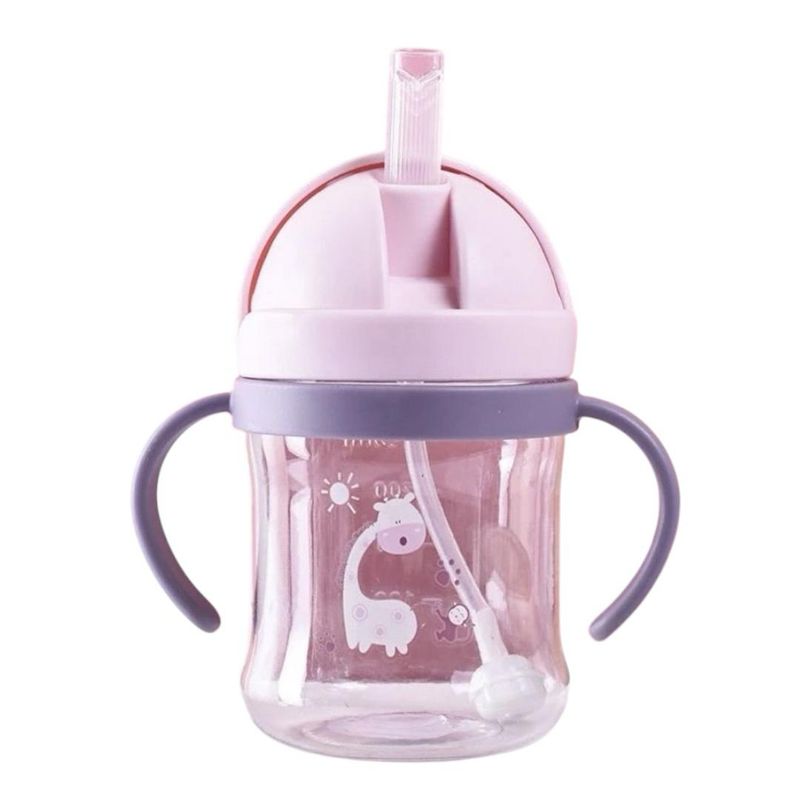GENERICO - Vaso Pitillo Anti Derrame Con Agarraderas Rosa Para Niña