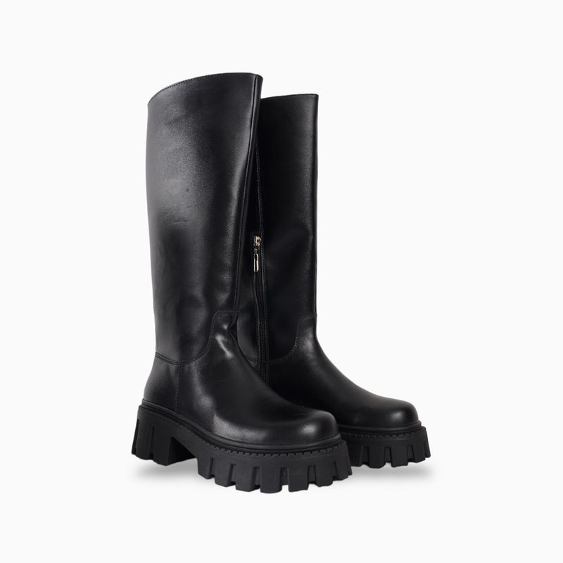 CALZADO ADRENALINA - Bota alta negra con suela gruesa maltes