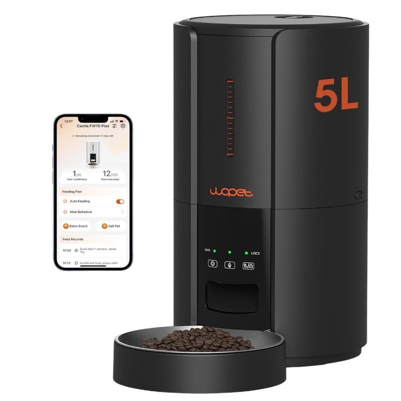 GENERICO - Comedero Automático Para Mascotas, Wifi De 5 Litros Wopet