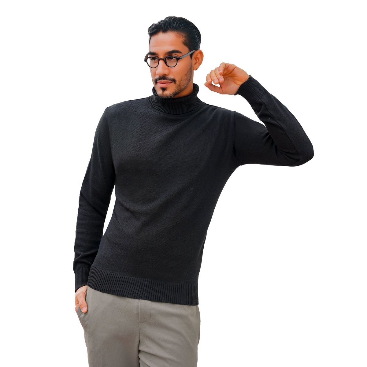 SYK - Buzo Cuello Tortuga Para Hombre Unicolor