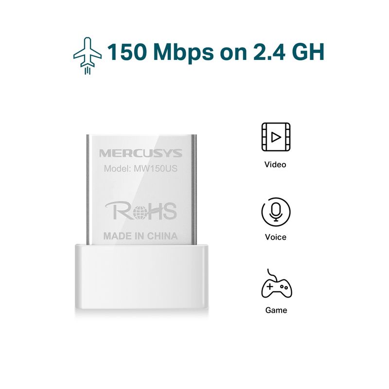 MERCUSYS - Adaptador Usb Wifi 150 Mbps Wireless Nano Mercusys Mw150us