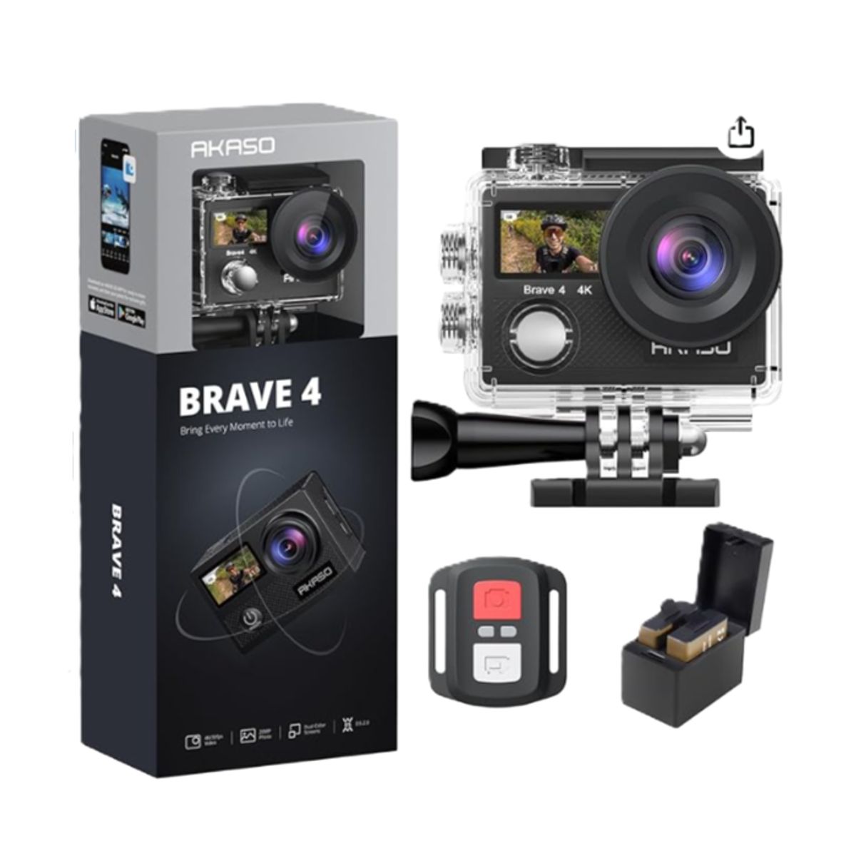 AKASO - Cámara de acción Akaso Brave 4 4K 20MP Sensor Sony Ultra HD
