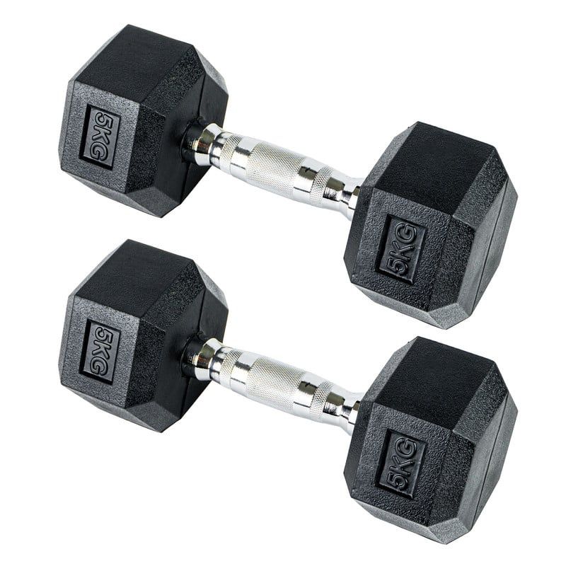 STYLE STARS - Kit x2 Mancuerna Hexagonal 5 Kg  Pesas Entrenamiento Seguro