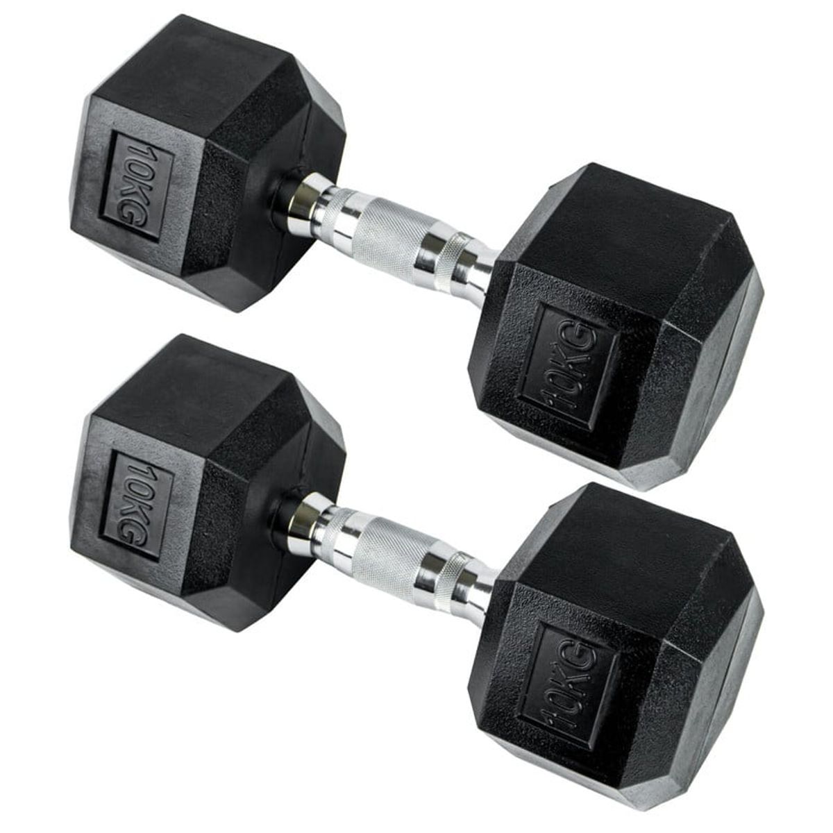 STYLE STARS - Kit x2 Mancuerna Hexagonal 10 Kg Pesas Entrenamiento Seguro