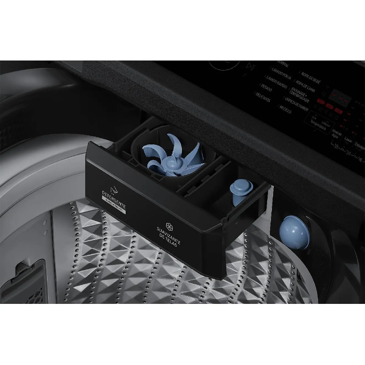 SAMSUNG - Lavadora Samsung 19 Kg carga superior Bespoke AI Wash Negra WA80F19S8BCO