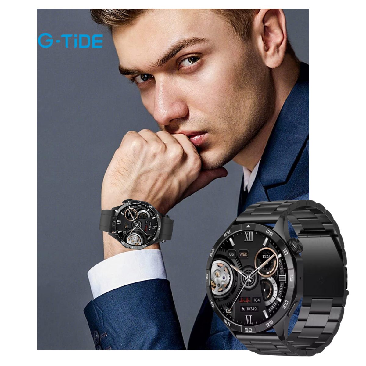 MOBULA - Reloj Inteligente G-TIDE Power Deportivo  Negro