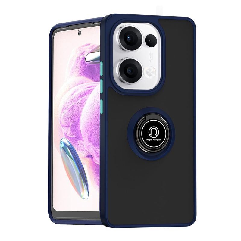 GENERICO - Funda Estuche Mate Con Anillo Compatible Con Oppo Reno 13 Azul
