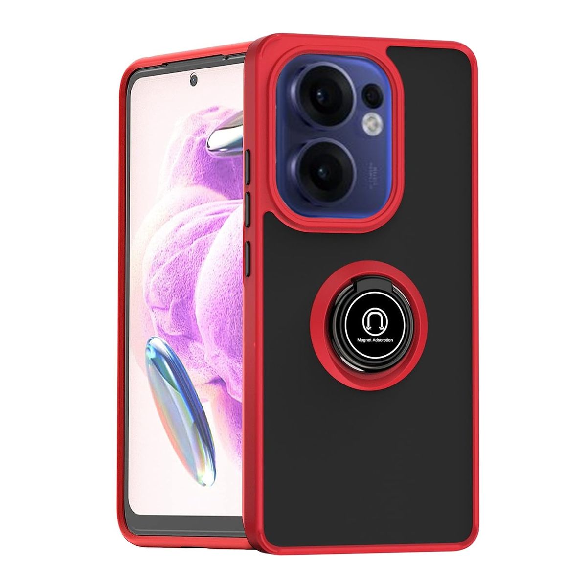 GENERICO - Funda Estuche Anti Golpes Mate Compatible Con Oppo Reno 13F Rojo