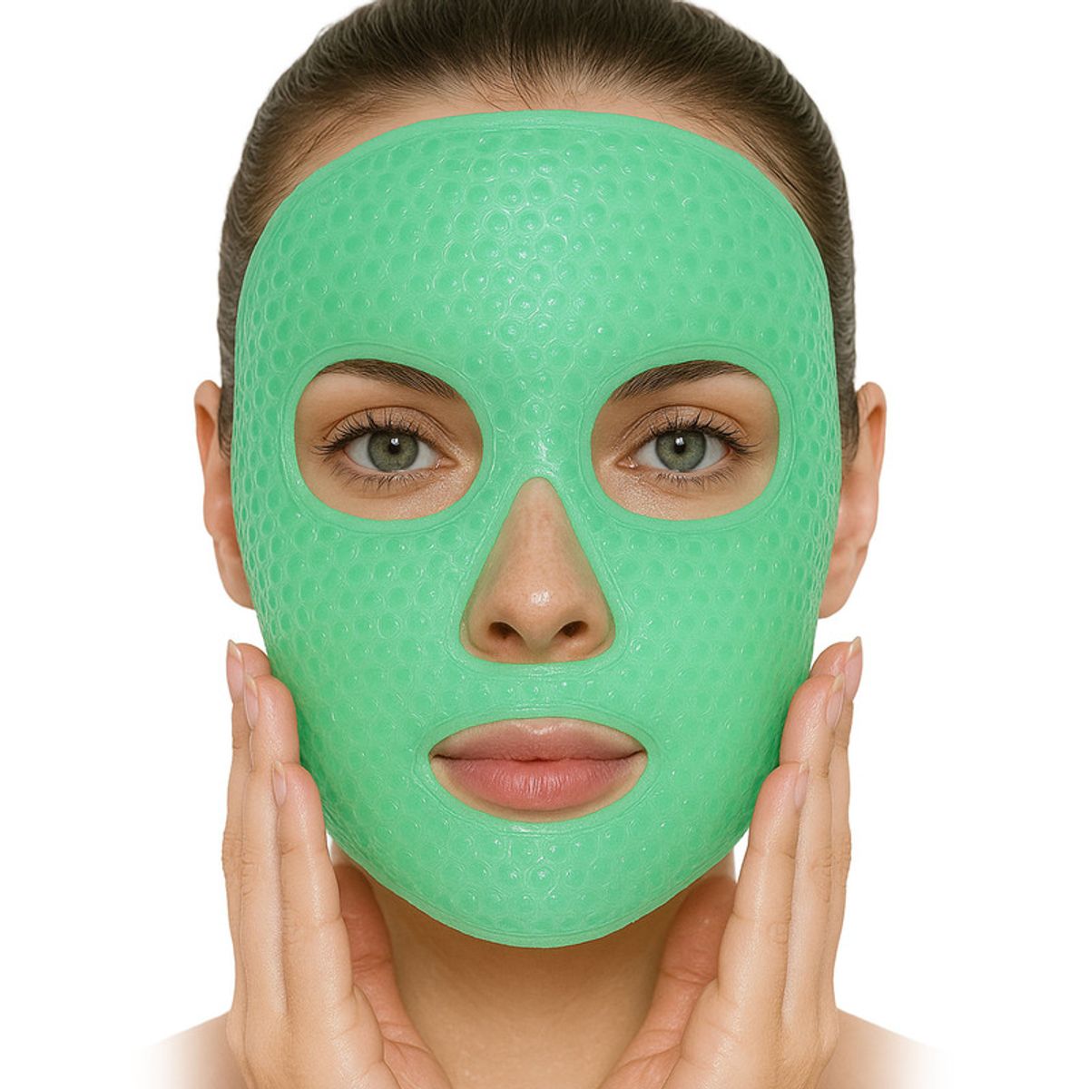 STYLE STARS - Máscara Facial de Gel Reusable Frío o Calor Rejuvenecedora Verde