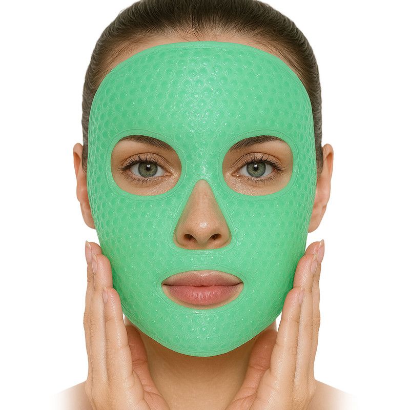 STYLE STARS - Máscara Facial de Gel Reusable Frío o Calor Rejuvenecedora Verde