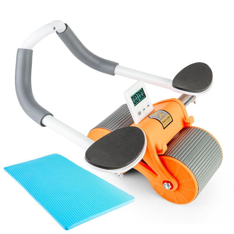 STYLE STARS - Rueda Abdominal Gym -Rodillo con Timer Digital y Apoyo Codos Naranja