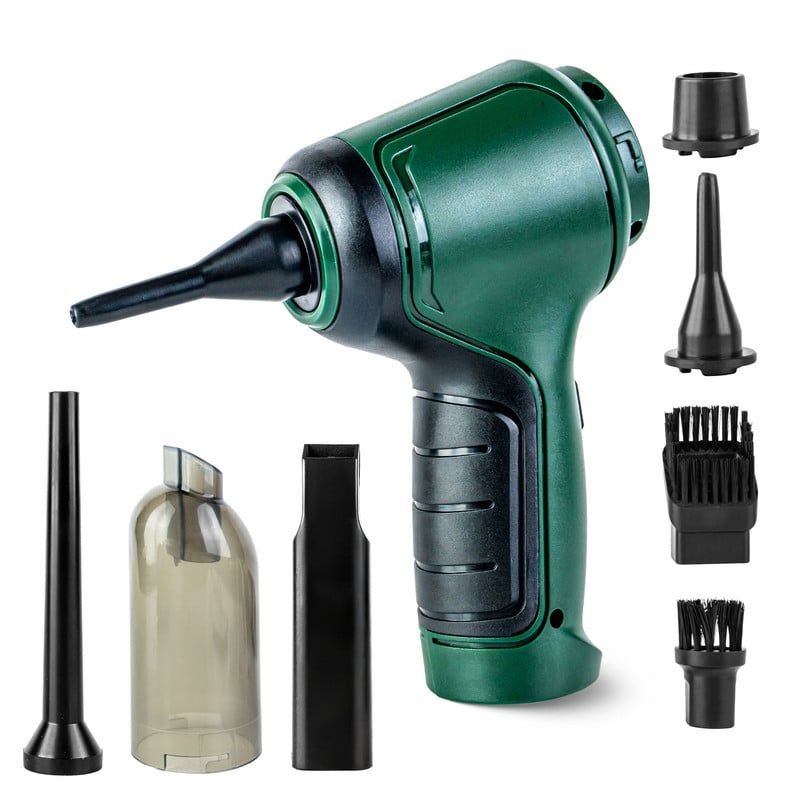 ENERGY PLUS - Aspiradora Sopladora Portátil para Carro y Teclado Recargable Verde