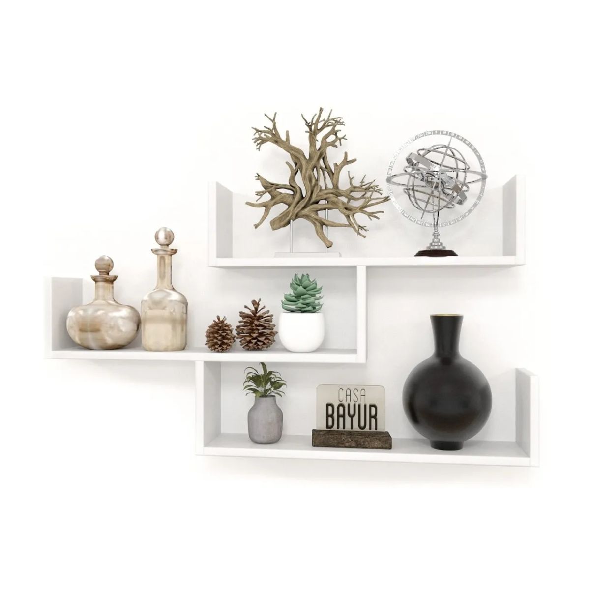 GENERICO - Repisa Flotante Modelo C-38  Decoración Moderna Color Blanco Nevado