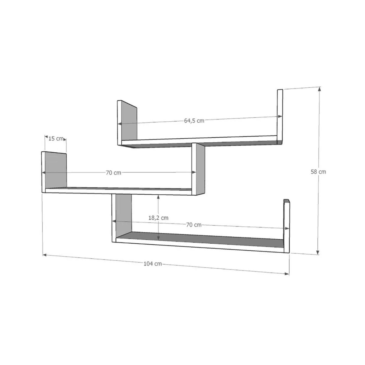 GENERICO - Repisa Flotante Modelo C-38  Decoración Moderna Color Blanco Nevado