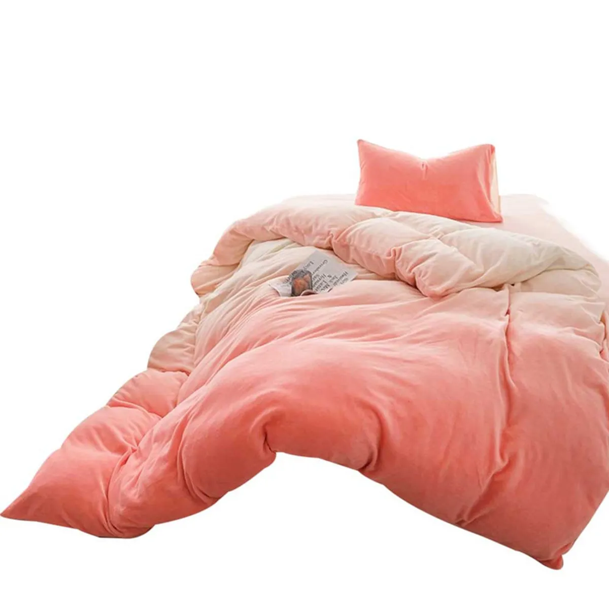 MY HOME STORE - Funda Duvet Piel de Durazno Estampado Degradé Rosado Q