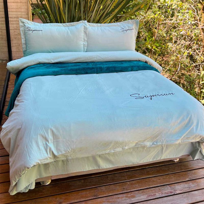 MY HOME STORE - Funda Duvet Microfibra Bordado Verde Menta Sampson