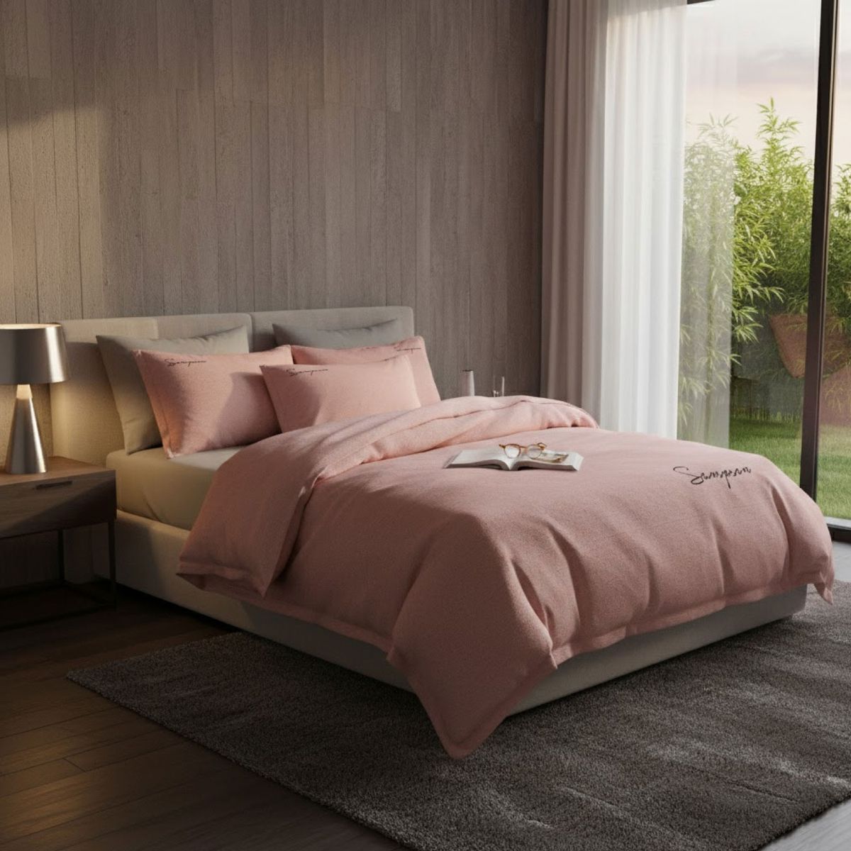 MY HOME STORE - Funda Duvet Microfibra Bordado Sampson Rosado
